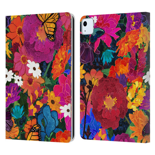 Suzan Lind Butterflies Flower Collage Leather Book Wallet Case Cover For Apple iPad Air 2020 / 2022
