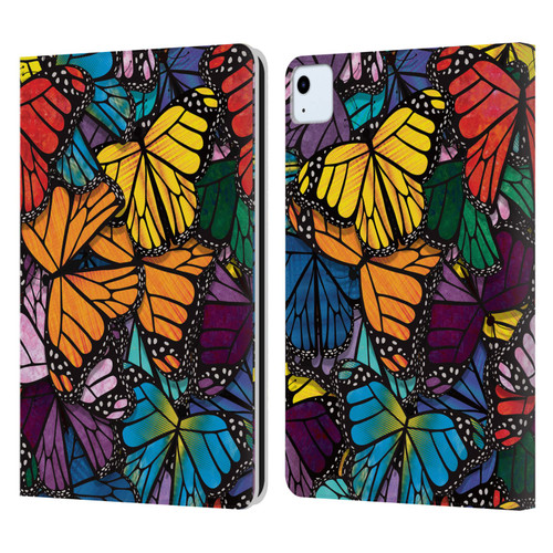 Suzan Lind Butterflies Monarch Leather Book Wallet Case Cover For Apple iPad Air 2020 / 2022