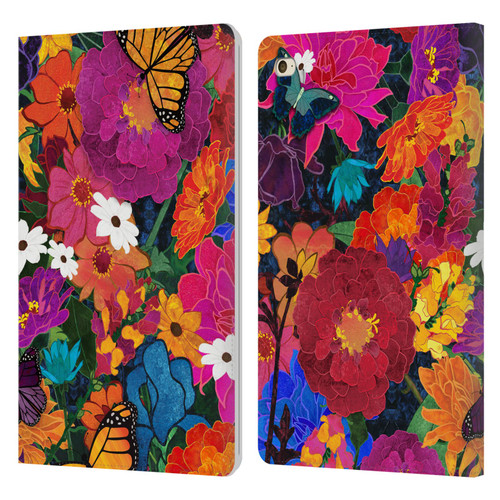 Suzan Lind Butterflies Flower Collage Leather Book Wallet Case Cover For Apple iPad mini 4