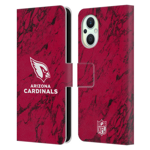 NFL Arizona Cardinals Graphics Coloured Marble Leather Book Wallet Case Cover For OPPO Reno8 Lite