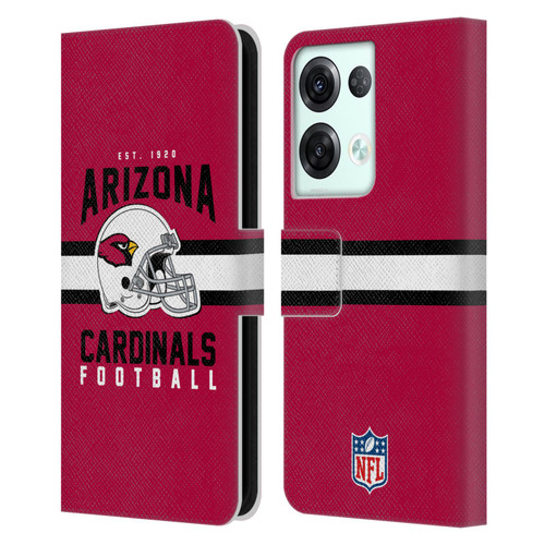 NFL Arizona Cardinals Graphics Helmet Typography Leather Book Wallet Case Cover For OPPO Reno8 Pro