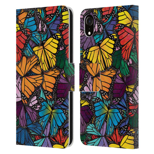 Suzan Lind Butterflies Monarch Leather Book Wallet Case Cover For Apple iPhone XR