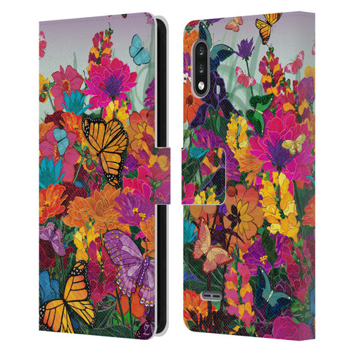 Suzan Lind Butterflies Garden Leather Book Wallet Case Cover For LG K22