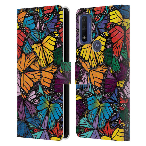 Suzan Lind Butterflies Monarch Leather Book Wallet Case Cover For Motorola G Pure