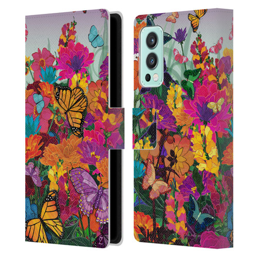 Suzan Lind Butterflies Garden Leather Book Wallet Case Cover For OnePlus Nord 2 5G