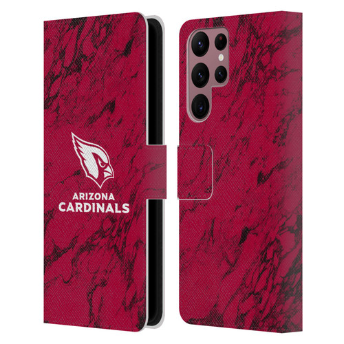 NFL Arizona Cardinals Graphics Coloured Marble Leather Book Wallet Case Cover For Samsung Galaxy S22 Ultra 5G