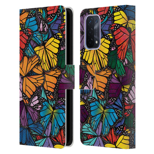 Suzan Lind Butterflies Monarch Leather Book Wallet Case Cover For OPPO A54 5G