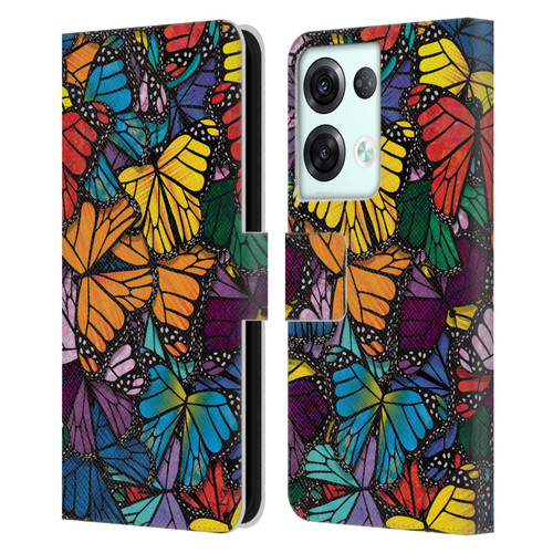 Suzan Lind Butterflies Monarch Leather Book Wallet Case Cover For OPPO Reno8 Pro