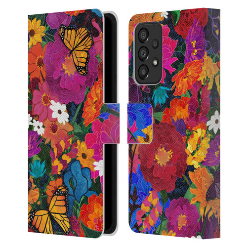 Suzan Lind Butterflies Flower Collage Leather Book Wallet Case Cover For Samsung Galaxy A33 5G (2022)