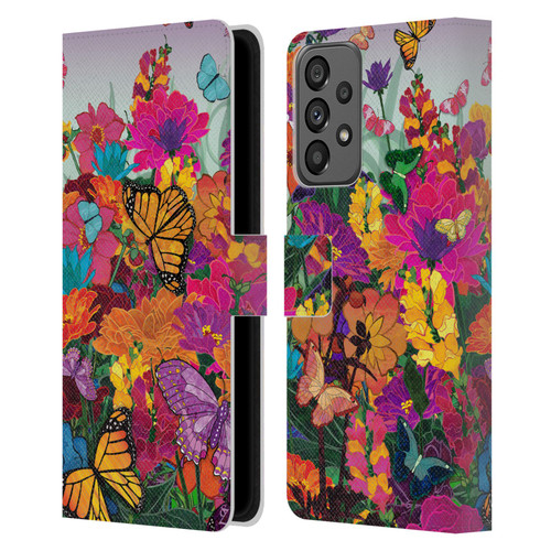 Suzan Lind Butterflies Garden Leather Book Wallet Case Cover For Samsung Galaxy A73 5G (2022)