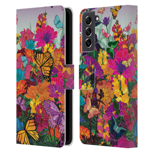 Suzan Lind Butterflies Garden Leather Book Wallet Case Cover For Samsung Galaxy S21 FE 5G