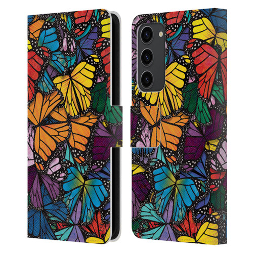 Suzan Lind Butterflies Monarch Leather Book Wallet Case Cover For Samsung Galaxy S23+ 5G