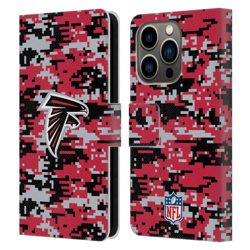 NFL Atlanta Falcons Graphics Digital Camouflage Leather Book Wallet Case Cover For Apple iPhone 14 Pro