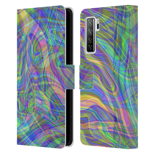 Suzan Lind Colours & Patterns Iridescent Abstract Leather Book Wallet Case Cover For Huawei Nova 7 SE/P40 Lite 5G