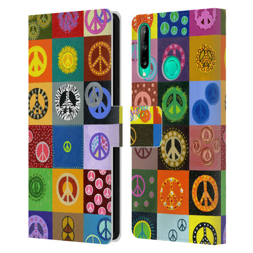 Suzan Lind Colours & Patterns Peace Quilt Leather Book Wallet Case Cover For Huawei P40 lite E