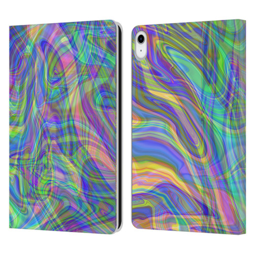 Suzan Lind Colours & Patterns Iridescent Abstract Leather Book Wallet Case Cover For Apple iPad 10.9 2022/2025