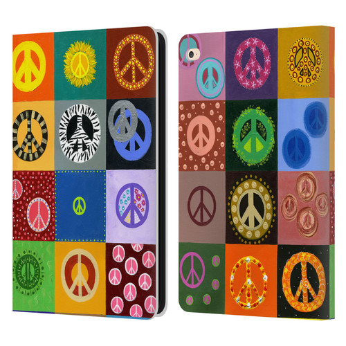 Suzan Lind Colours & Patterns Peace Quilt Leather Book Wallet Case Cover For Apple iPad Air 2 (2014)