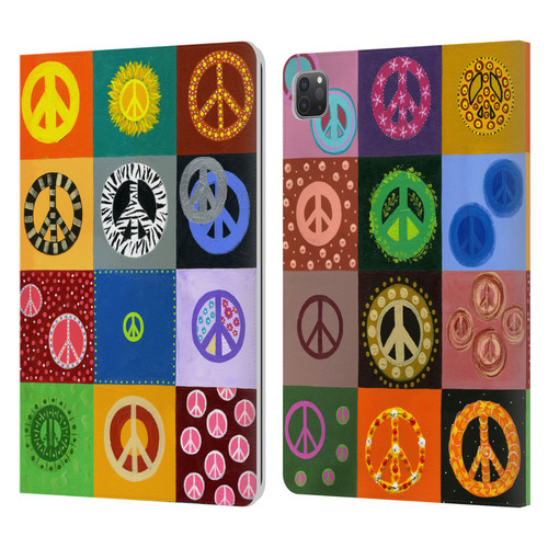 Suzan Lind Colours & Patterns Peace Quilt Leather Book Wallet Case Cover For Apple iPad Pro 11 2020 / 2021 / 2022