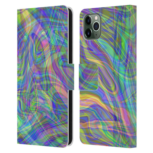 Suzan Lind Colours & Patterns Iridescent Abstract Leather Book Wallet Case Cover For Apple iPhone 11 Pro Max