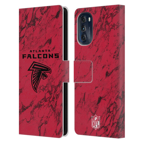 NFL Atlanta Falcons Graphics Coloured Marble Leather Book Wallet Case Cover For Motorola Moto G (2022)