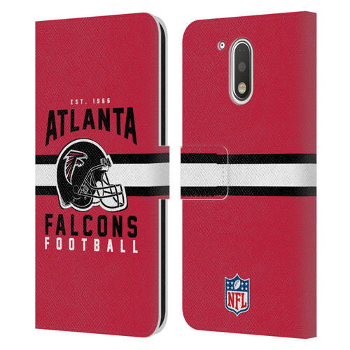 NFL Atlanta Falcons Graphics Helmet Typography Leather Book Wallet Case Cover For Motorola Moto G41