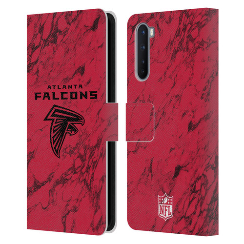 NFL Atlanta Falcons Graphics Coloured Marble Leather Book Wallet Case Cover For OnePlus Nord 5G