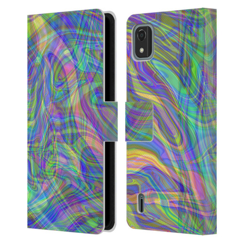 Suzan Lind Colours & Patterns Iridescent Abstract Leather Book Wallet Case Cover For Nokia C2 2nd Edition