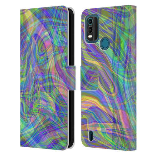 Suzan Lind Colours & Patterns Iridescent Abstract Leather Book Wallet Case Cover For Nokia G11 Plus