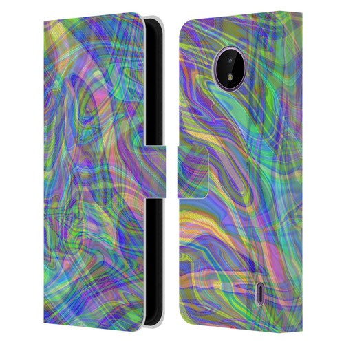 Suzan Lind Colours & Patterns Iridescent Abstract Leather Book Wallet Case Cover For Nokia C10 / C20