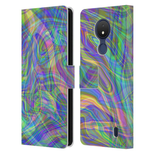 Suzan Lind Colours & Patterns Iridescent Abstract Leather Book Wallet Case Cover For Nokia C21