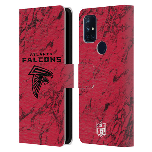 NFL Atlanta Falcons Graphics Coloured Marble Leather Book Wallet Case Cover For OnePlus Nord N10 5G