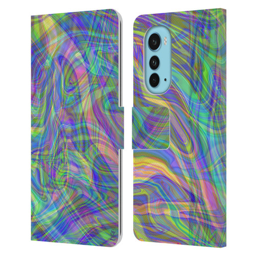 Suzan Lind Colours & Patterns Iridescent Abstract Leather Book Wallet Case Cover For Motorola Edge (2022)