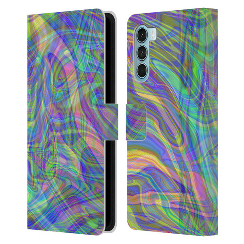 Suzan Lind Colours & Patterns Iridescent Abstract Leather Book Wallet Case Cover For Motorola Edge S30 / Moto G200 5G