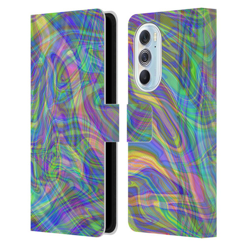 Suzan Lind Colours & Patterns Iridescent Abstract Leather Book Wallet Case Cover For Motorola Edge X30