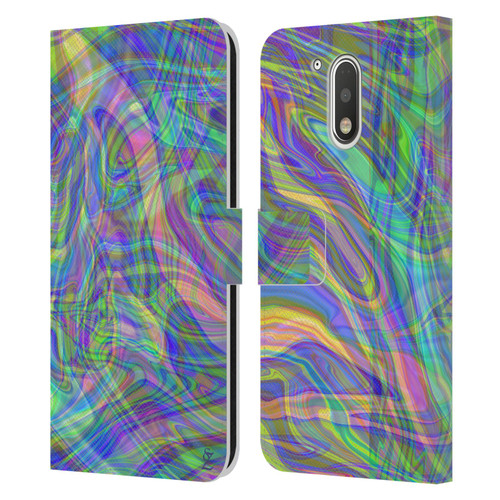 Suzan Lind Colours & Patterns Iridescent Abstract Leather Book Wallet Case Cover For Motorola Moto G41