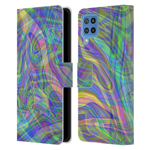 Suzan Lind Colours & Patterns Iridescent Abstract Leather Book Wallet Case Cover For Samsung Galaxy F22 (2021)