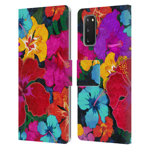 Suzan Lind Colours & Patterns Tropical Hibiscus Leather Book Wallet Case Cover For Samsung Galaxy S20 / S20 5G