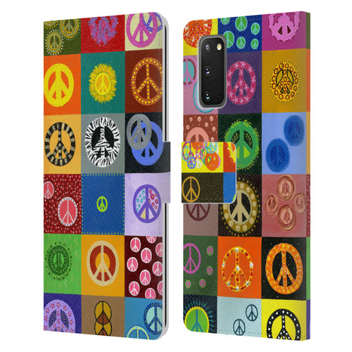 Suzan Lind Colours & Patterns Peace Quilt Leather Book Wallet Case Cover For Samsung Galaxy S20 / S20 5G