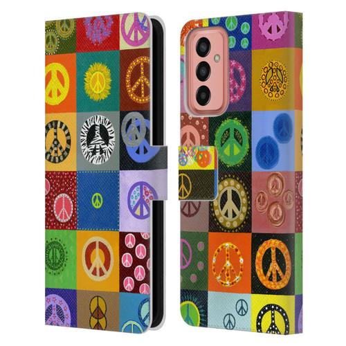 Suzan Lind Colours & Patterns Peace Quilt Leather Book Wallet Case Cover For Samsung Galaxy M13 (2022)