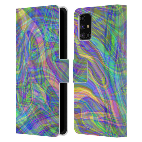 Suzan Lind Colours & Patterns Iridescent Abstract Leather Book Wallet Case Cover For Samsung Galaxy M31s (2020)