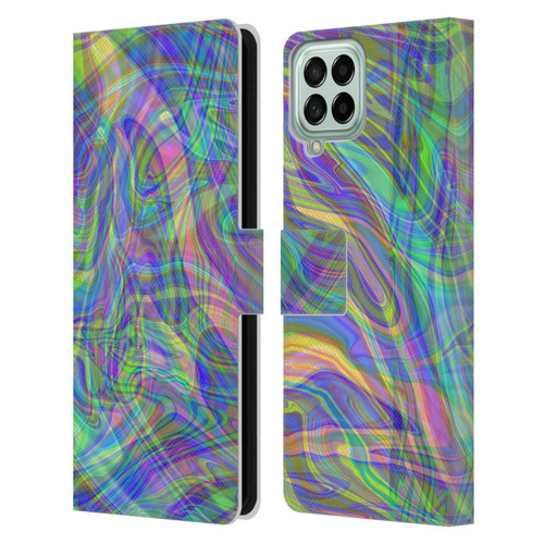 Suzan Lind Colours & Patterns Iridescent Abstract Leather Book Wallet Case Cover For Samsung Galaxy M53 (2022)