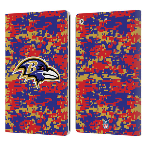 NFL Baltimore Ravens Graphics Digital Camouflage Leather Book Wallet Case Cover For Apple iPad 10.2 2019/2020/2021