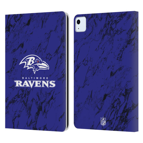NFL Baltimore Ravens Graphics Coloured Marble Leather Book Wallet Case Cover For Apple iPad Air 2020 / 2022