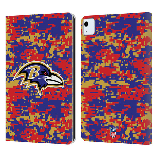 NFL Baltimore Ravens Graphics Digital Camouflage Leather Book Wallet Case Cover For Apple iPad Air 2020 / 2022