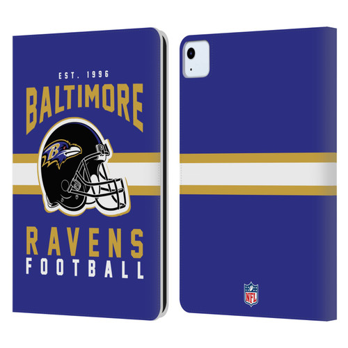 NFL Baltimore Ravens Graphics Helmet Typography Leather Book Wallet Case Cover For Apple iPad Air 2020 / 2022