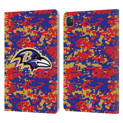 NFL Baltimore Ravens Graphics Digital Camouflage Leather Book Wallet Case Cover For Apple iPad Pro 11 2020 / 2021 / 2022