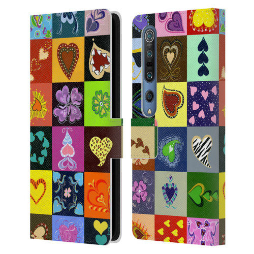 Suzan Lind Colours & Patterns Heart Quilt Leather Book Wallet Case Cover For Xiaomi Mi 10 5G / Mi 10 Pro 5G