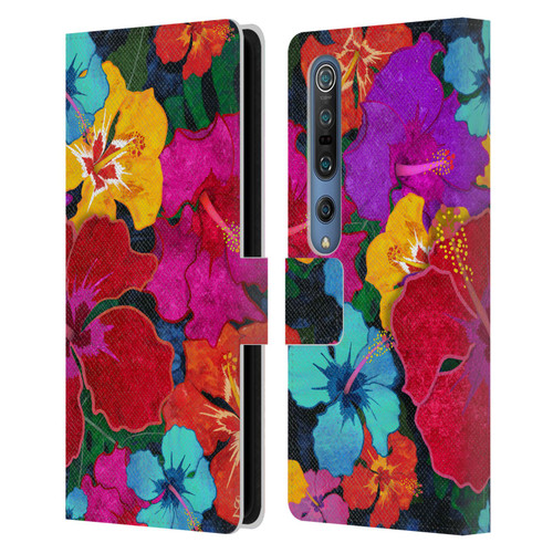 Suzan Lind Colours & Patterns Tropical Hibiscus Leather Book Wallet Case Cover For Xiaomi Mi 10 5G / Mi 10 Pro 5G