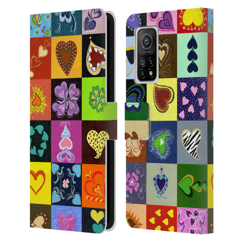 Suzan Lind Colours & Patterns Heart Quilt Leather Book Wallet Case Cover For Xiaomi Mi 10T 5G