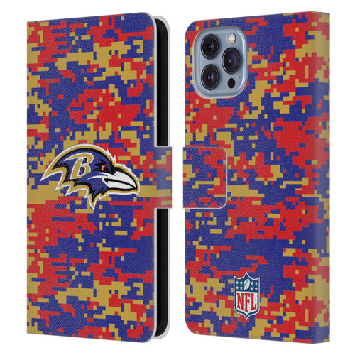 NFL Baltimore Ravens Graphics Digital Camouflage Leather Book Wallet Case Cover For Apple iPhone 14